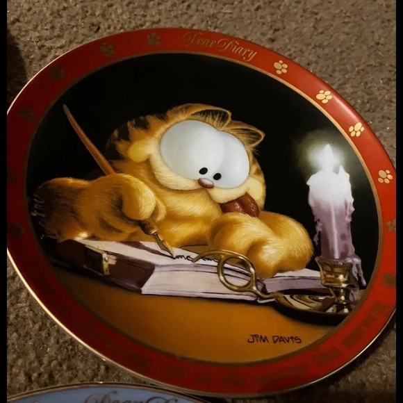 1990 Full Set Vintage Garfield Dear Diary Series Collectible Plates By Jim Davis - Picture 5 of 12